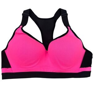 Victoria Sport High Impact Support Sports Bra Size 36C Racerback Hot Pink Black
